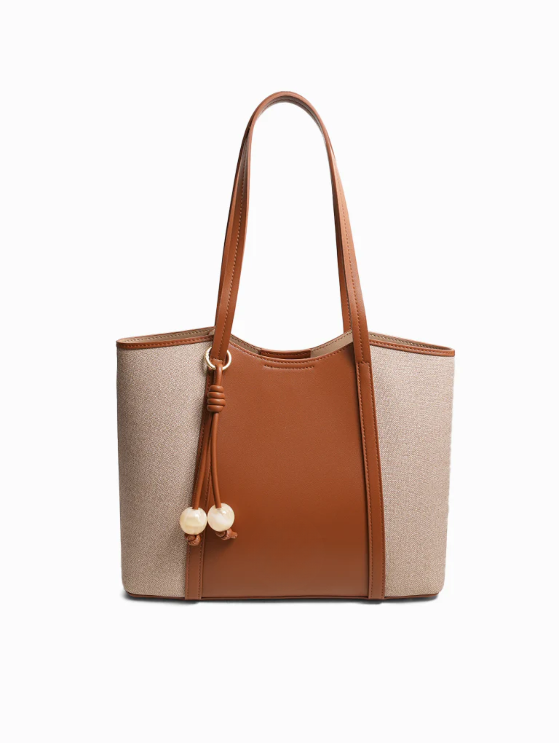The Greenwich Mixed-Media Tote (Toasted Oat)