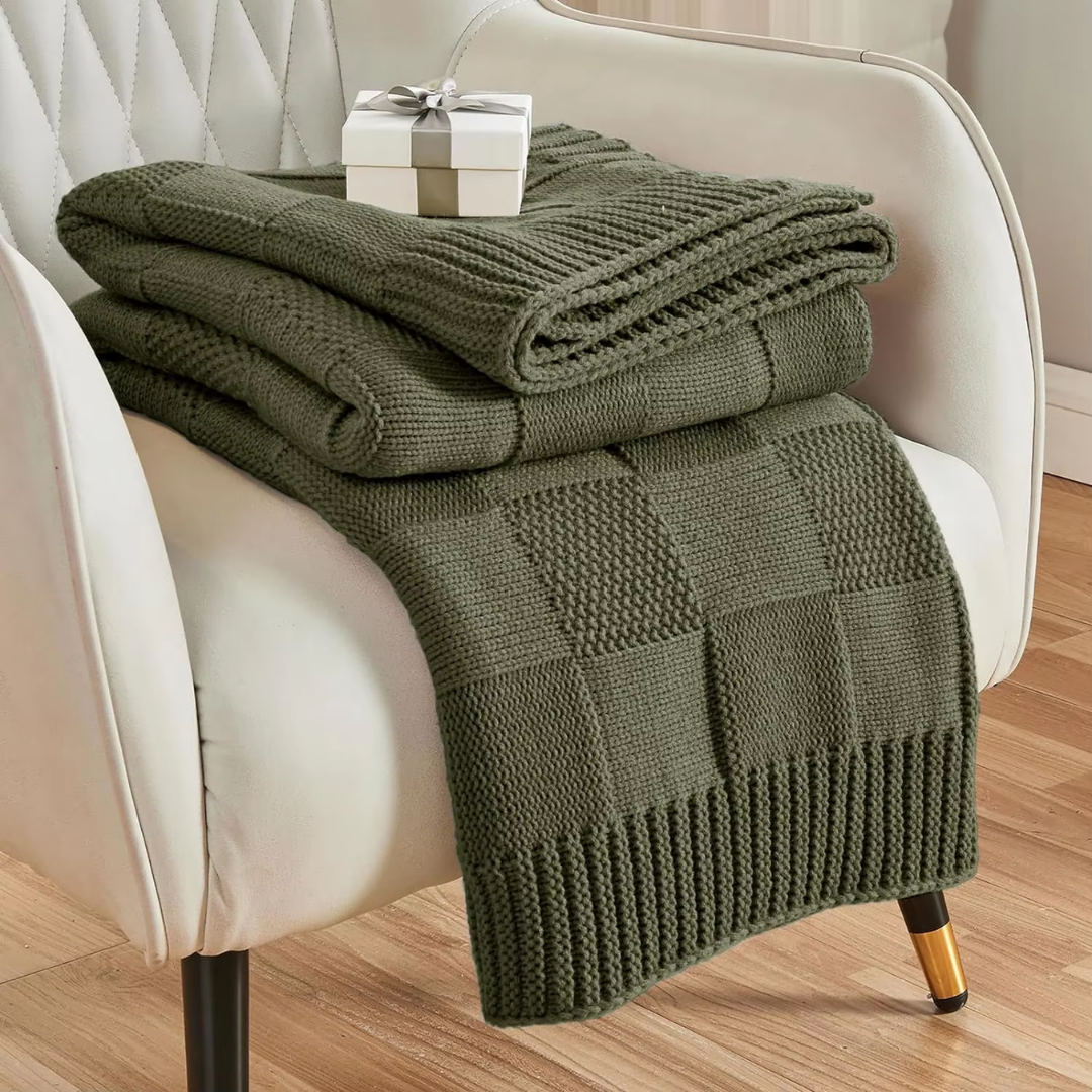 Checkered Knit Blanket