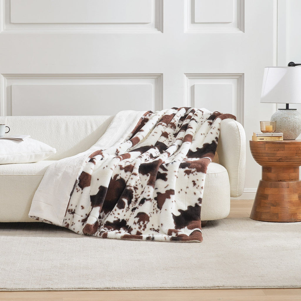 Cow Faux Fur Throw