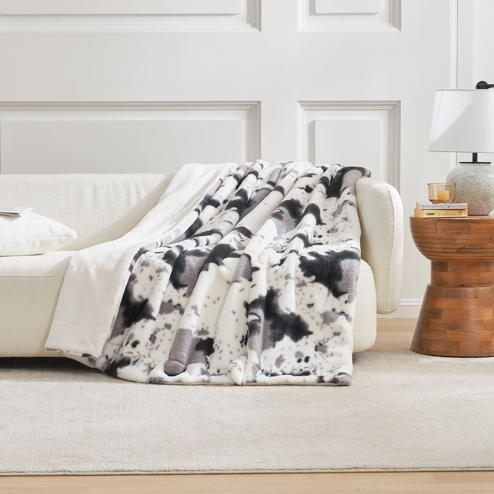 Cow Faux Fur Throw