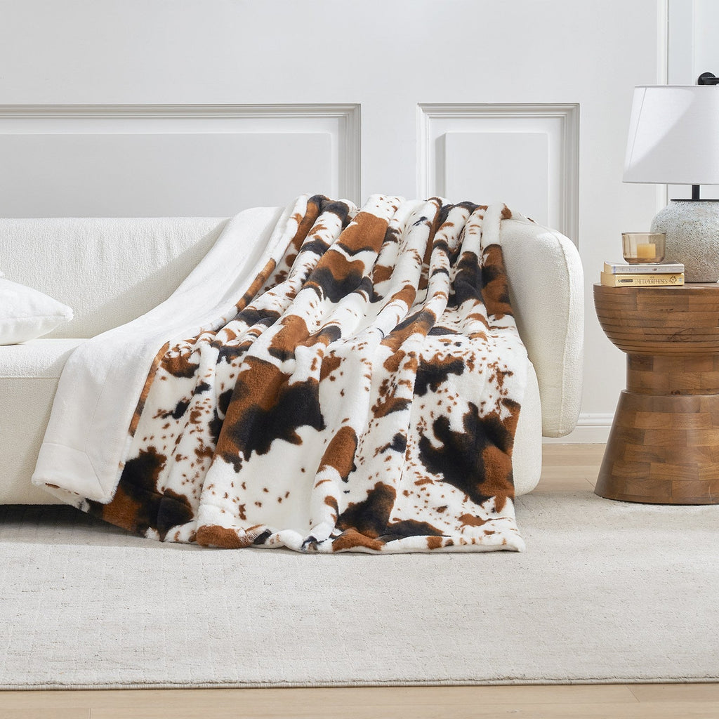 Cow Faux Fur Throw