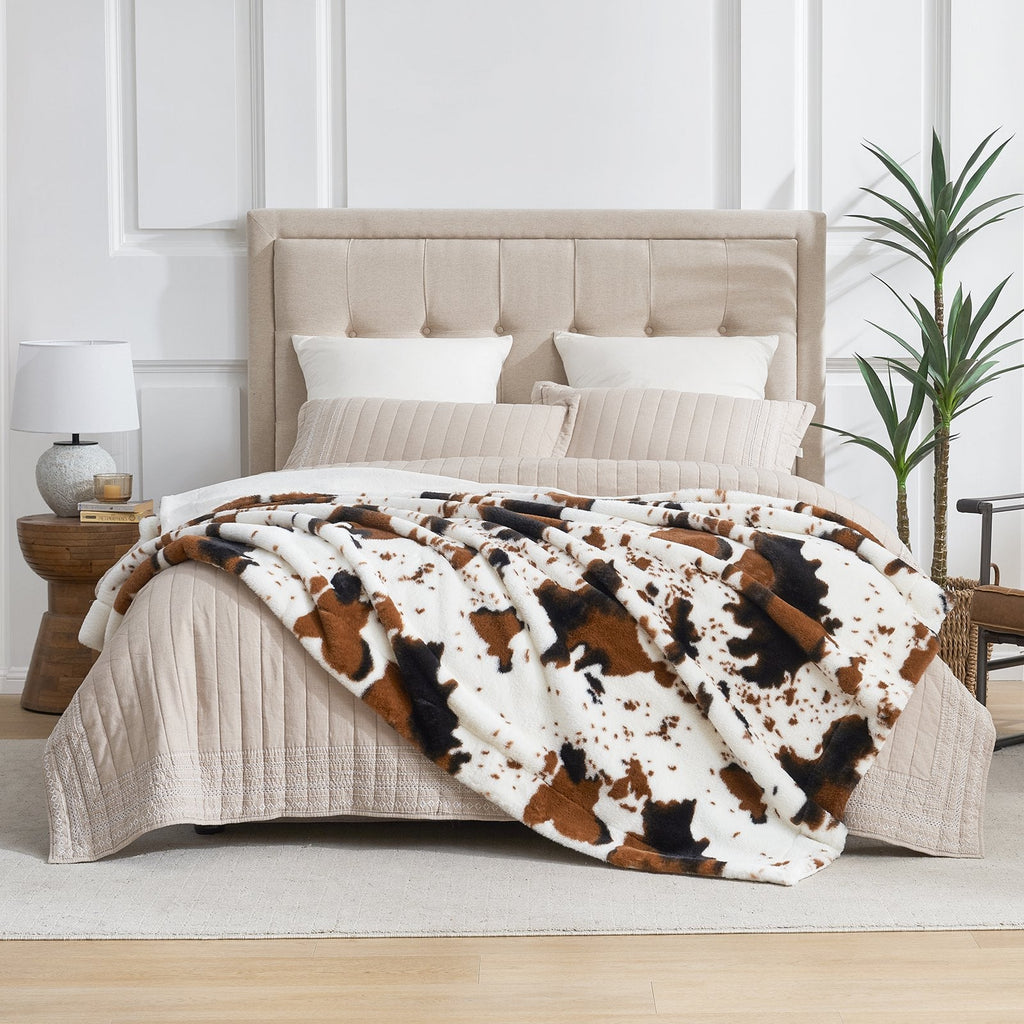 Cow Faux Fur Throw