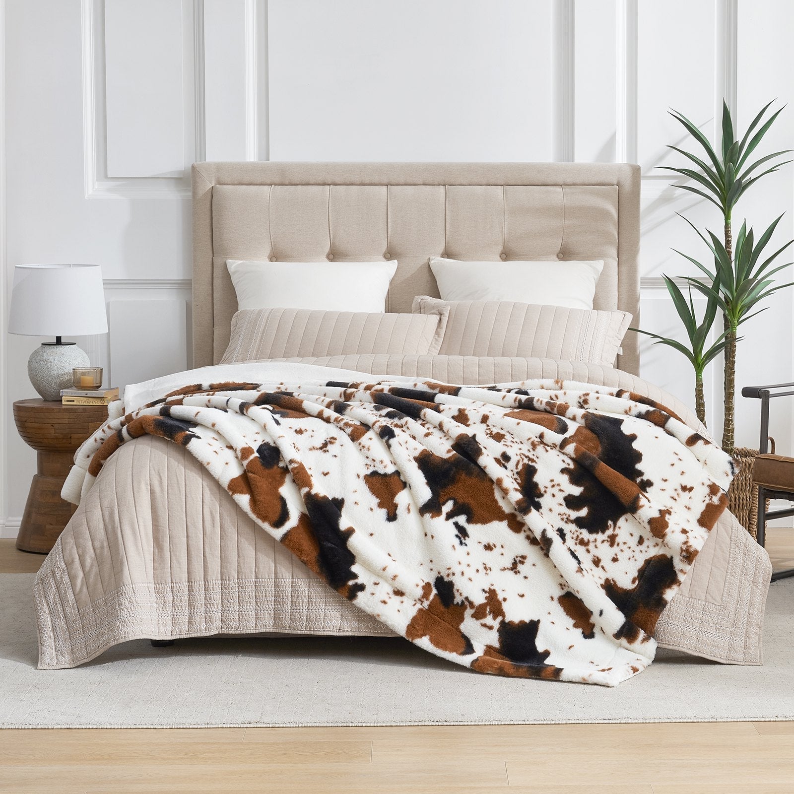 Cow Faux Fur Throw