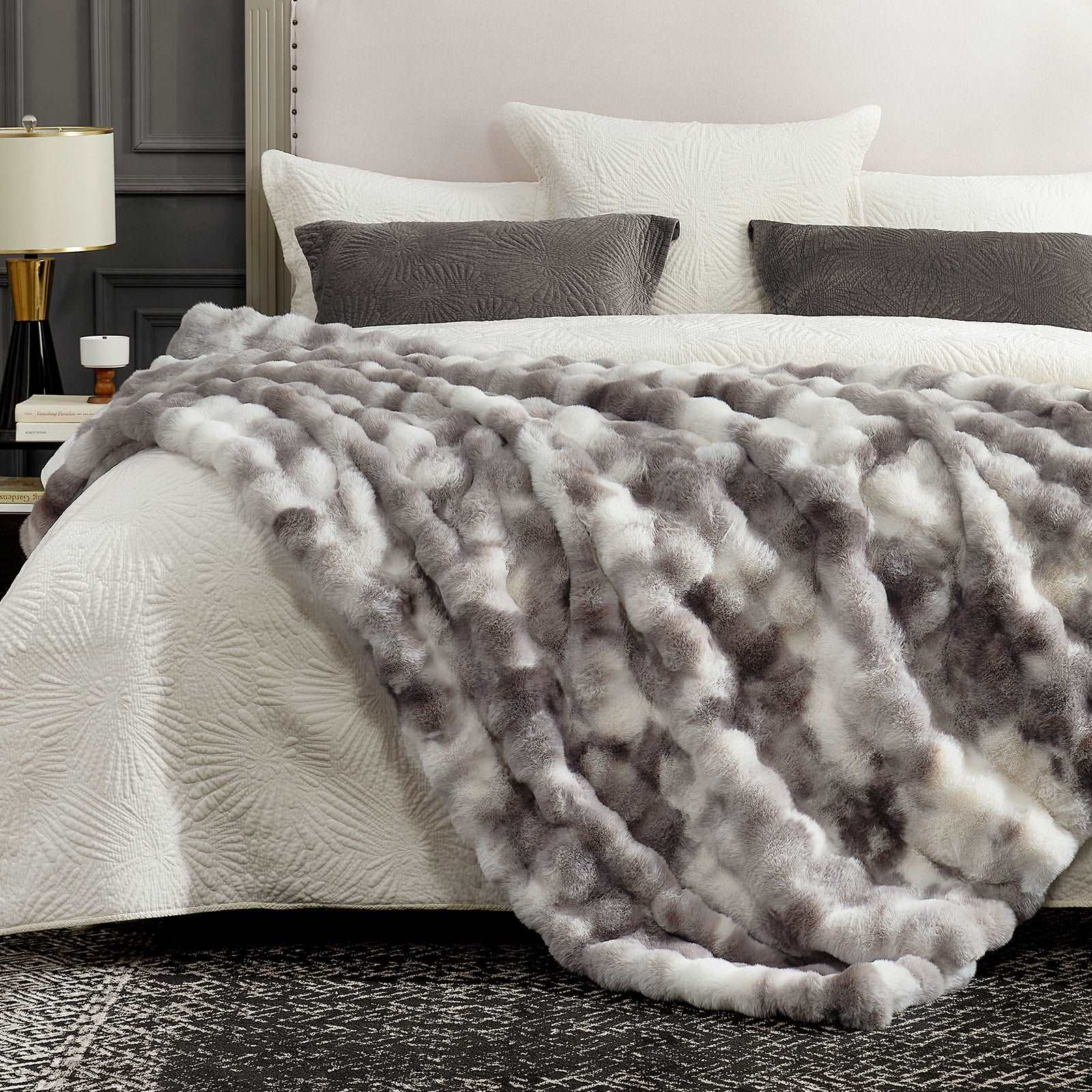 Tie-Dye Faux Fur Throw