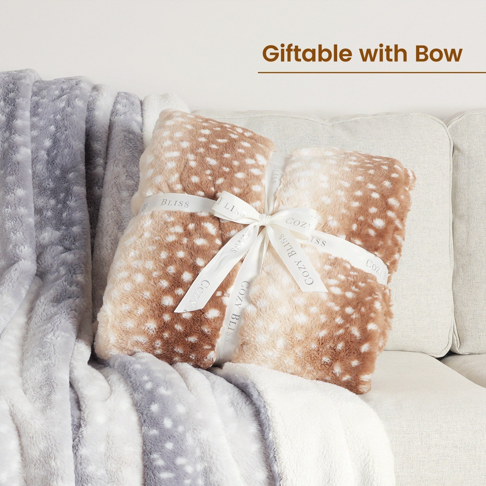 Deer Faux Fur Throw