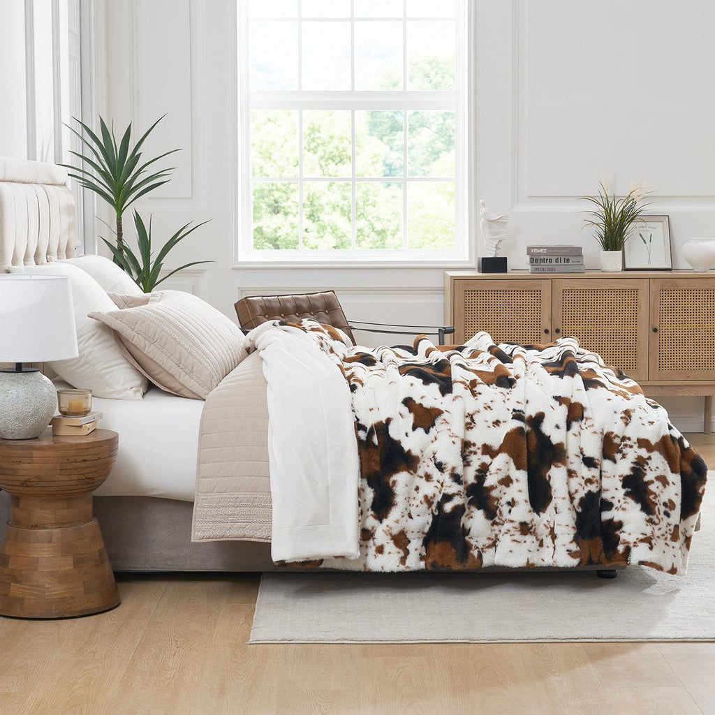 Cow Faux Fur Throw