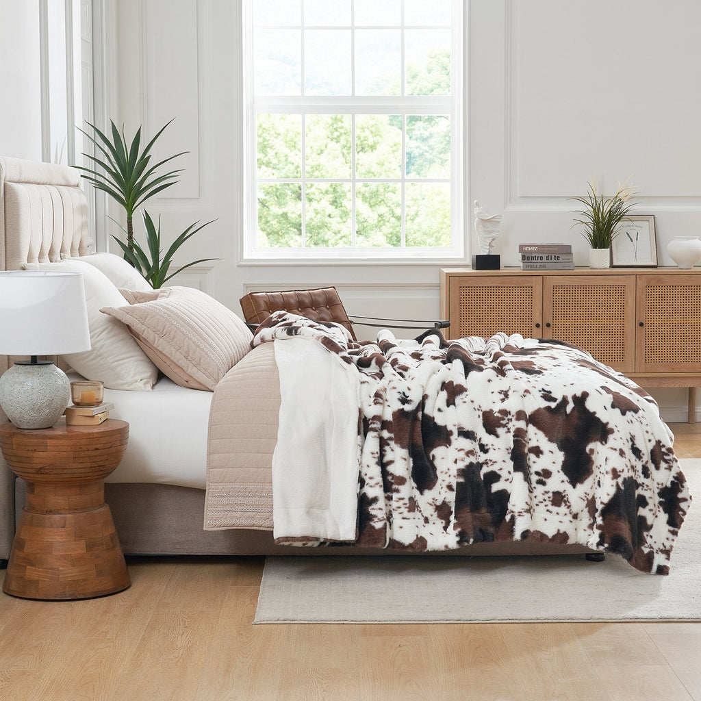 Cow Faux Fur Throw