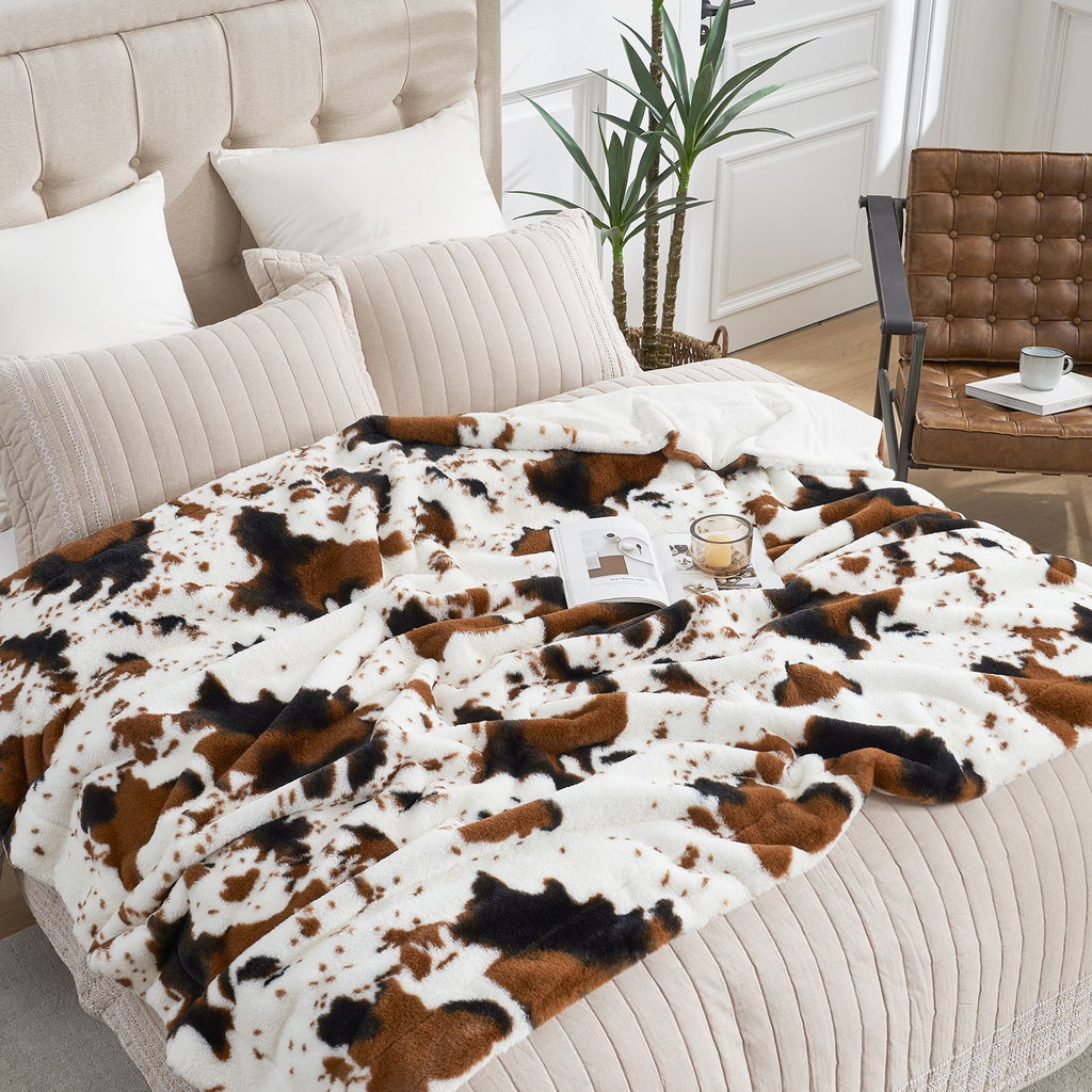 Cow Faux Fur Throw