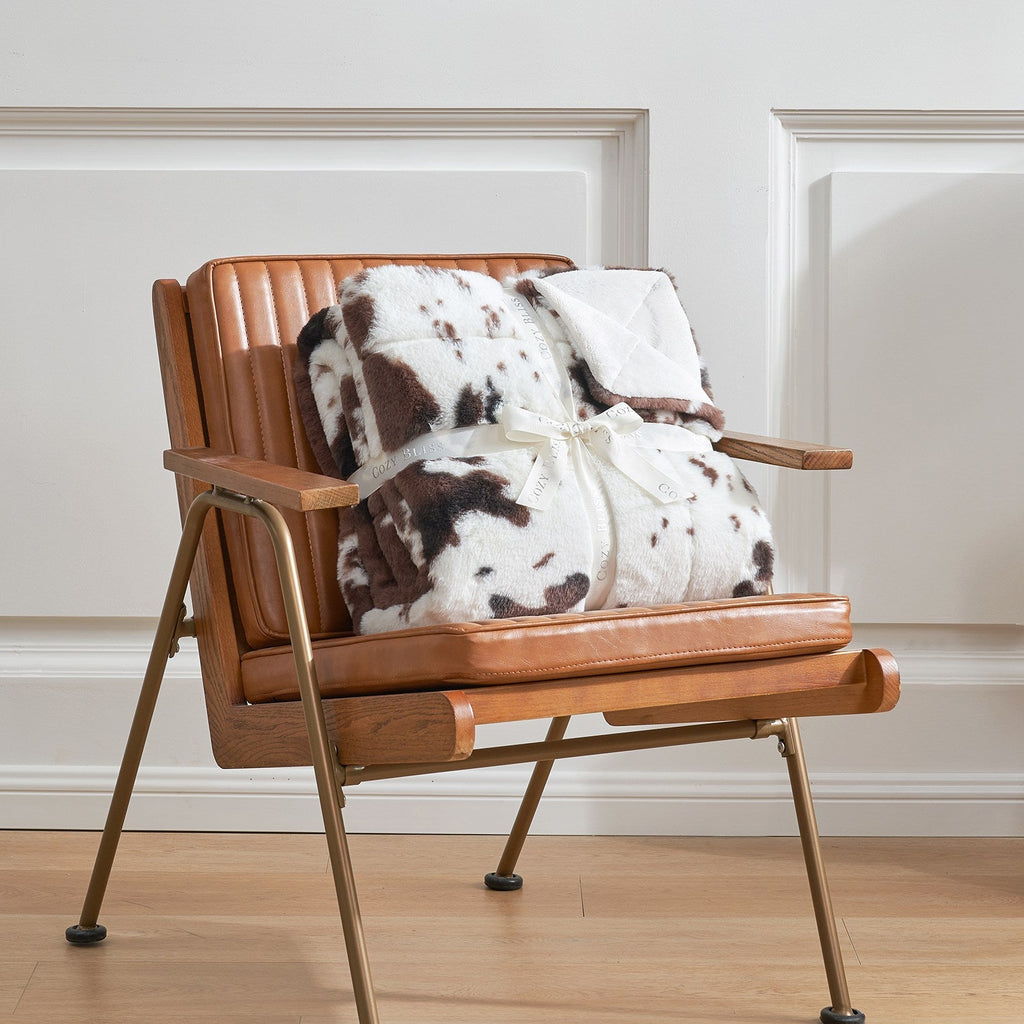 Cow Faux Fur Throw
