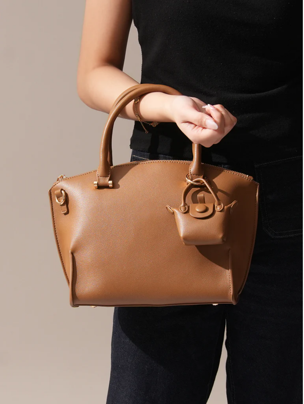 The Belmont Dome Satchel (Golden Cognac)